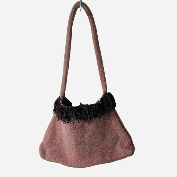 Rag Bags Blowing Rock Handcrafted Shoulder Bag Boho Upcycled Fringe Pockets - Picture 5 of 9